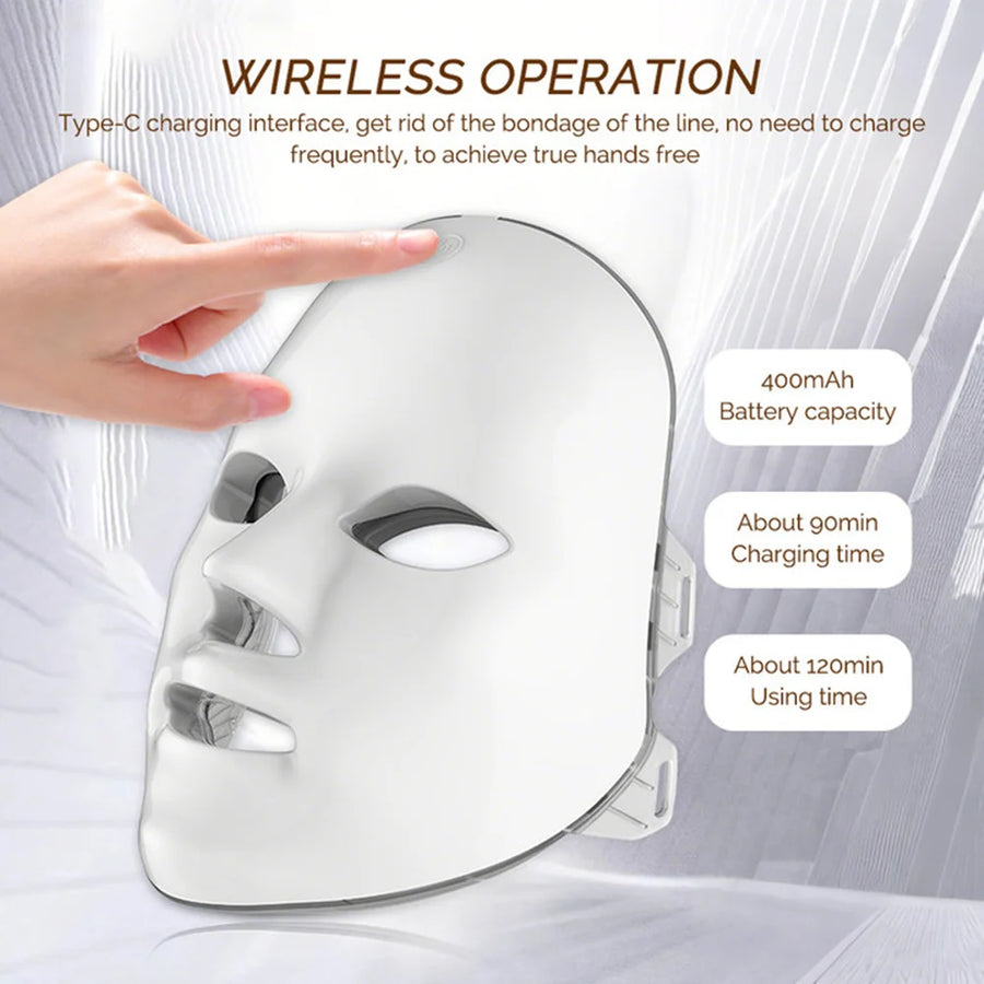 LumiGlow LED-Maske – 7 Farben Lichttherapie